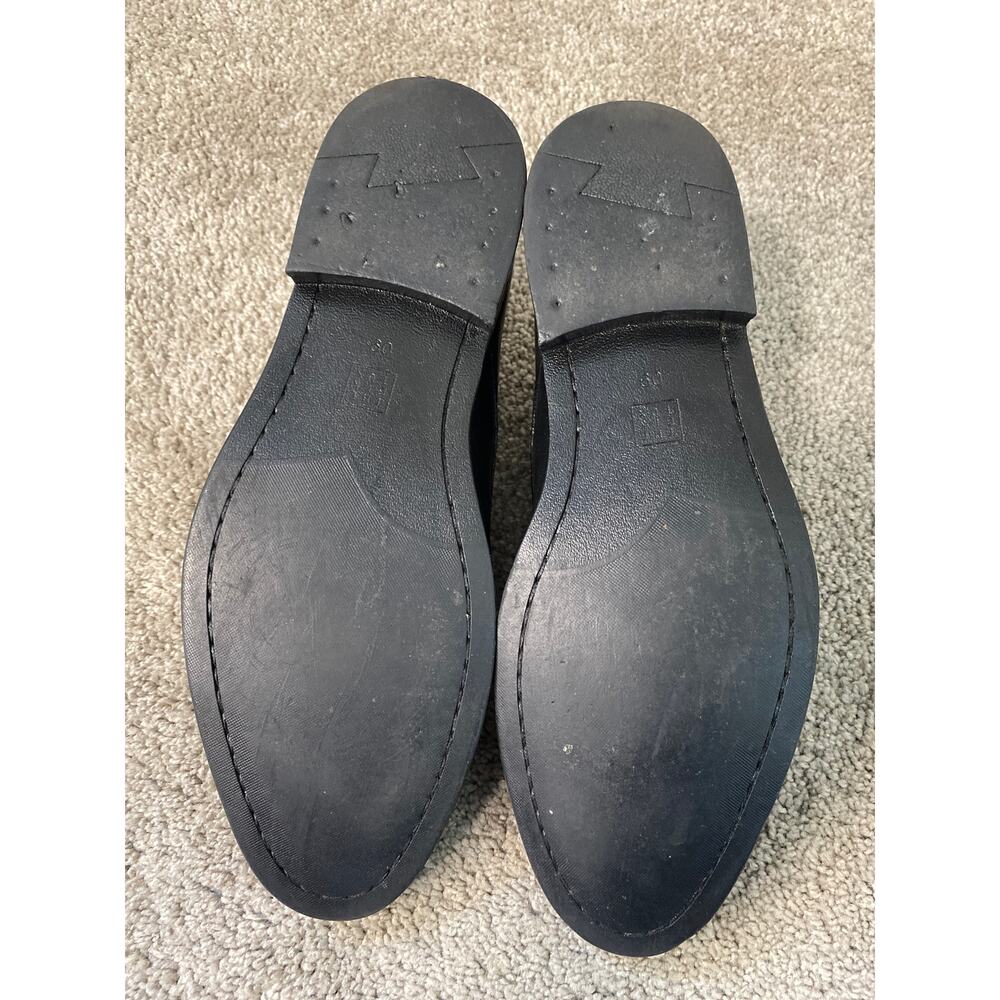 The BLK TUX Men’s Black Leather Oxford Dress Shoes Size 9 - Picture 3 of 3